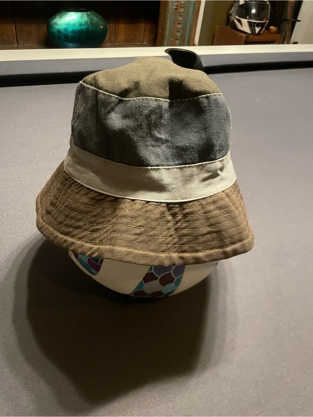Carhartt WIP unisex M Colorblock Bucket Hat - Olive, Gray & Brown reversible